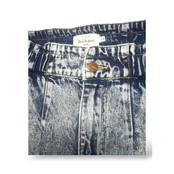 Böhme High Rise Acid Wash Paperbag Jeans Size 24 | Vintage Mom Fit Denim - Picture 6 of 8